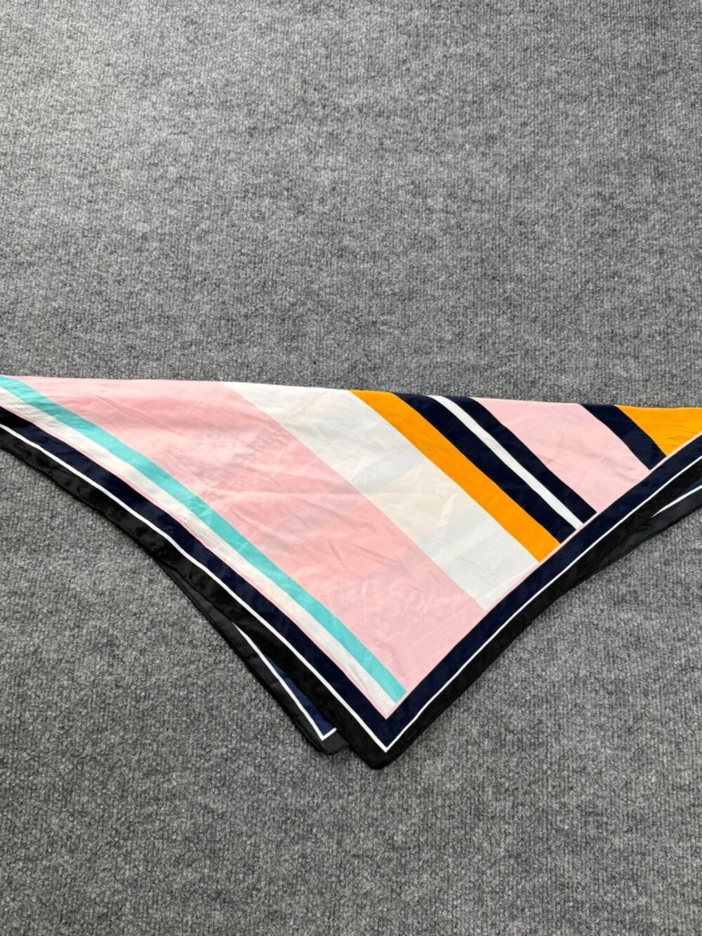 Women's Multi-Color Striped Square Scarf Pink Yellow Blue 22" x 22"